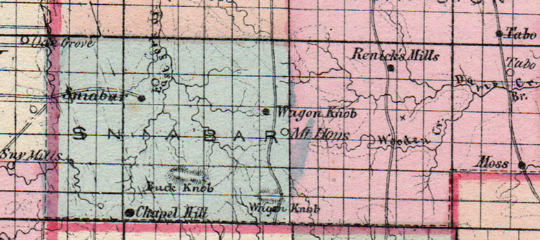 Detail of Cass County, Henry County, Jackson County, Johnson County and Lafayette County, Missouri 1872 Campbell's Atlas Historic Map Reprint