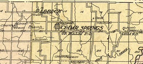 Cedar County, Missouri 1908 Historical Map detail