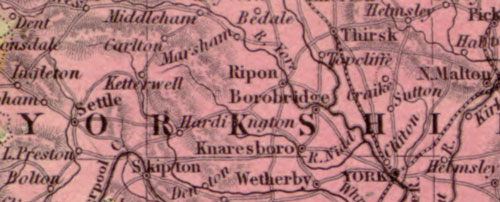 England 1849 Mitchell Historic Map detail