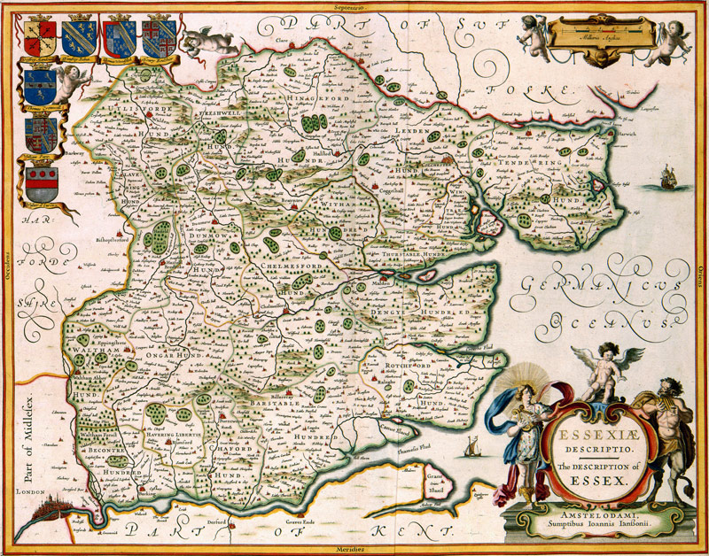 Essex County, England 1646 Historic Map by Jannonius