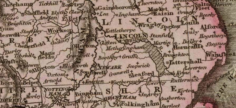 Detail of England, Wales and Scotland 1812 Historic Map from Pinkerton's Modern Atlas