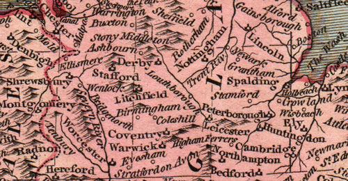 England, Scotland, Ireland 1820 William Darton Historic Map detail