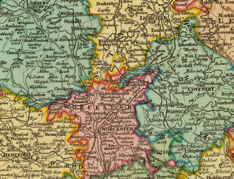 Detail of England, Wales and Scotland 1801 Historic Map by Faden
