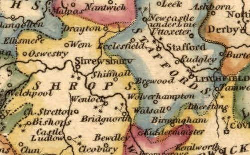 England and Wales 1817 Fielding Lucas Historic Map detail
