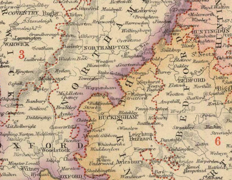 Detail of England and Wales 1872 Historic Map by Swanston - Fullarton