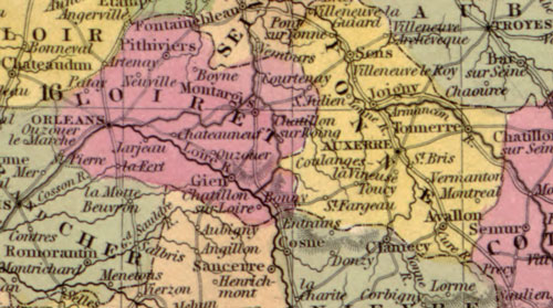 France 1849 Mitchell Historic Map detail