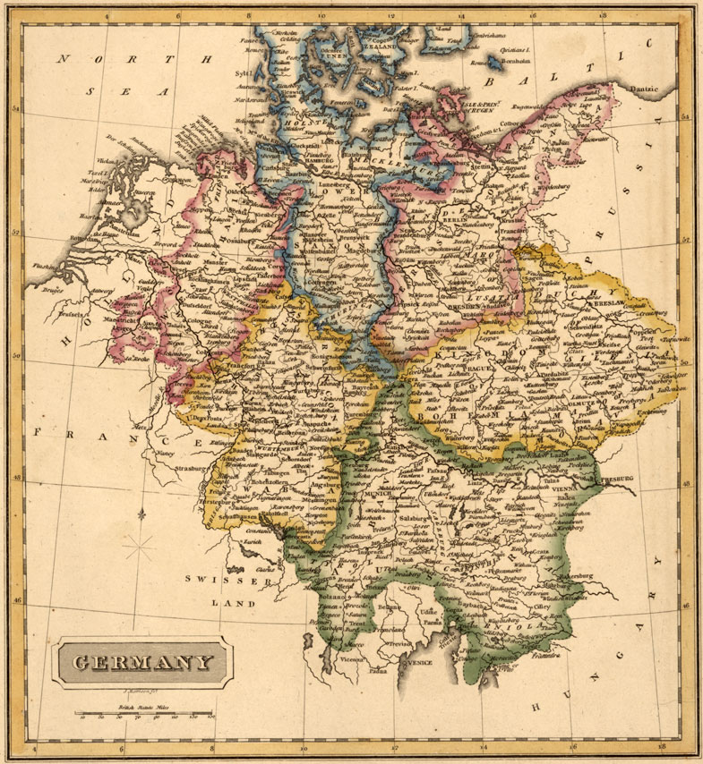 Germany 1817 Historic Map by Fielding Lucas