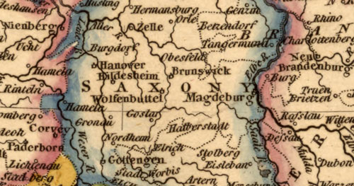 Germany 1817 Fielding Lucas Historic Map, detail