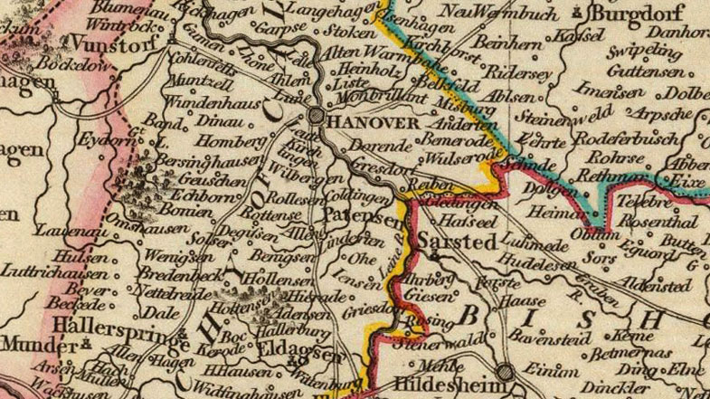 Detail of Germany - Circle of Lower Saxony 1801 Historic Map by Cary