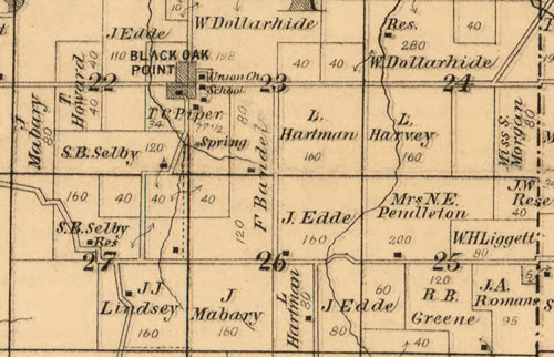 Hickory County, Missouri 1880 Historical Map detail