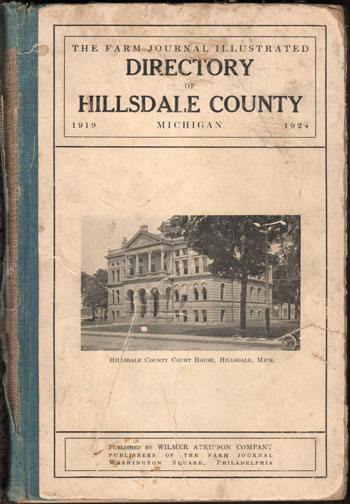 Directory of Hillsdale County, Michigan 1919-1924, Wilmer Atkinson Company