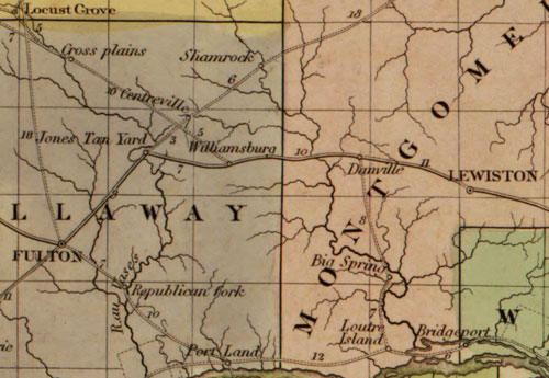 Illinois - Missouri State 1839 Historic Map Burr American Atlas detail