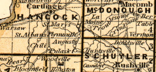 Illinois State 1844 Historic Map Morse detail