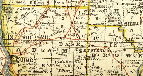 Illinois State 1881 Historic Map Rand McNally detail