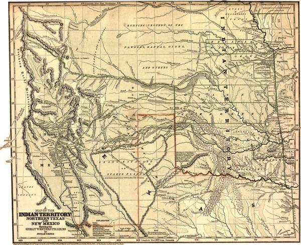 Indian Territory, Northern Texas, and New Mexico 1844 Morse and Breese Historic Map Reprint