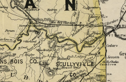 Indian and Oklahoma Territories 1894 Map detail