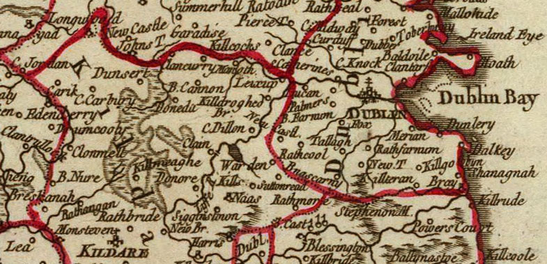 Detail of Ireland 1750 Historic Map by Robert de Vaugondy