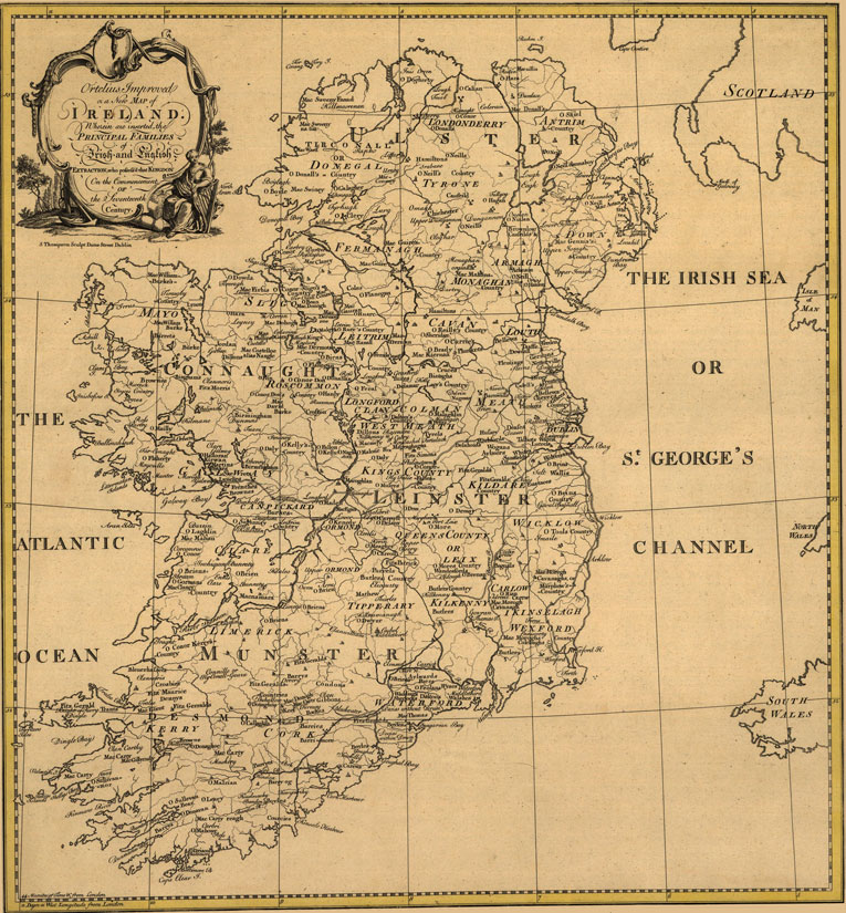 Ireland 1795 Historic Map by S. Thompson