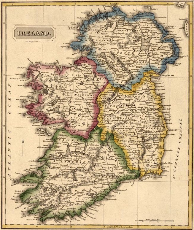 Ireland 1817 Fielding Lucas Historic Map Reprint