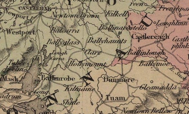 Detail of Ireland 1866 Historic Map by G. W. Colton