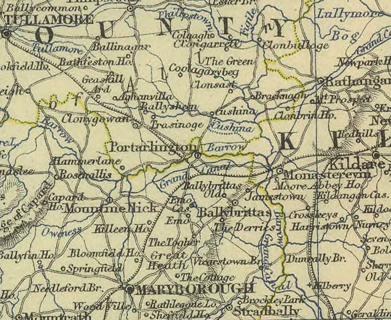 Detail of Ireland 1879 Historic Map by Keith Johnston