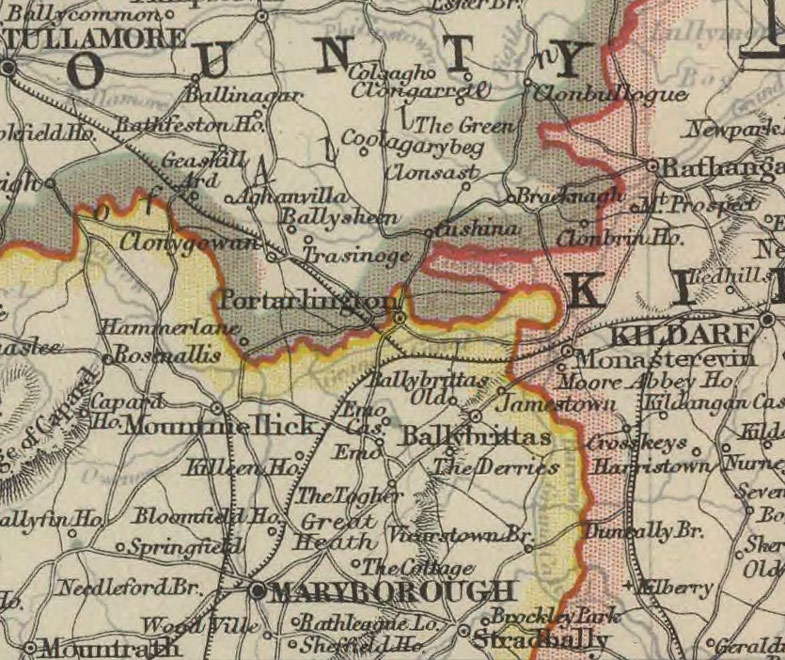 Detail of Ireland 1911 Historic Map by Johnston