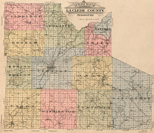 LaClede County, Missouri 1912 Historical Map Reprint