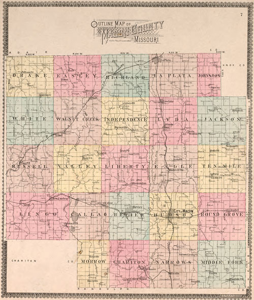Macon County, Missouri 1897 Historical Map Reprint