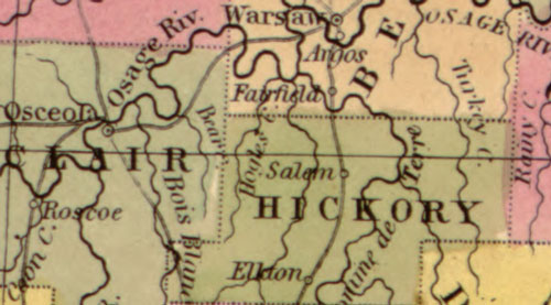 Detail of Missouri State 1849 Historic Map by S. Augustus Mitchell