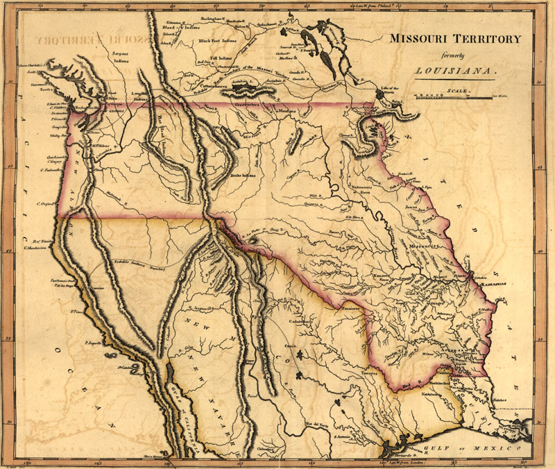 Missouri Territory 1814 Historic Map by Mathew Carey