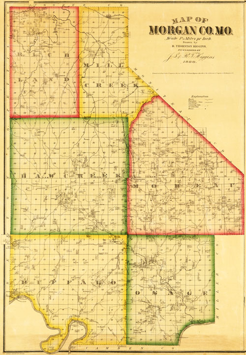 Morgan County, Missouri 1880 Historical Map Reprint