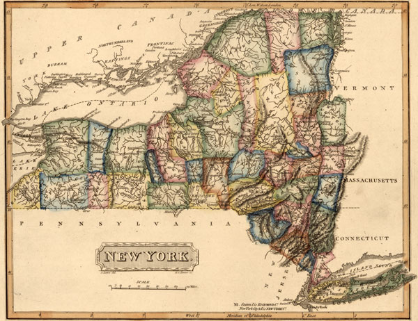 New York State 1817 Fielding Lucas Historic Map Reprint