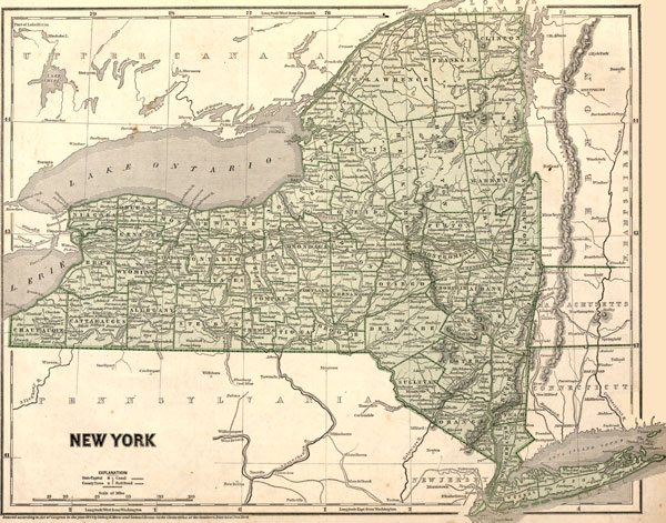 New York State 1842 Morse Breese Historic Map Reprint