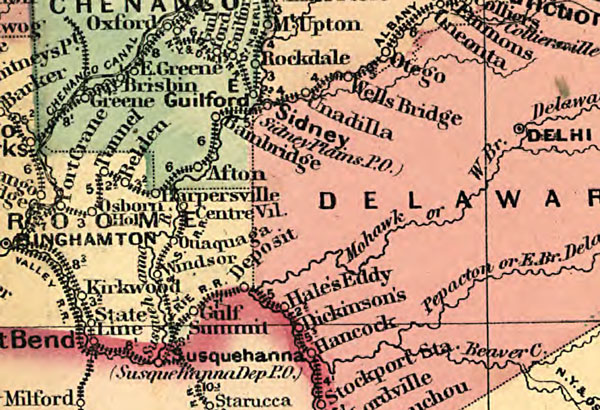 New York State 1871 Asher and Adams Historic Map detail