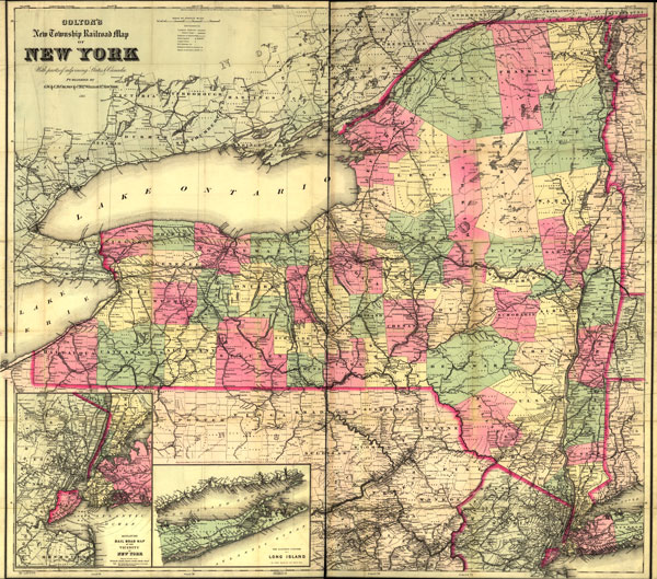 New York State 1883 Colton Historic Map Reprint