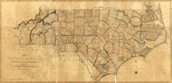North Carolina State 1808 Stone and Brown Historic Map Reprint