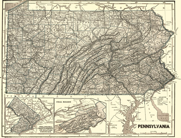 Pennsylvania State 1843 Morse Breese Historic Map Reprint
