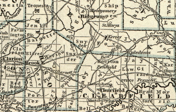 Pennsylvania State 1843 Morse Breese Historic Map detail