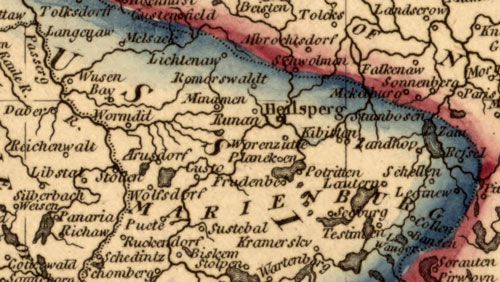 Prussia 1817 Fielding Lucas Historic Map detail