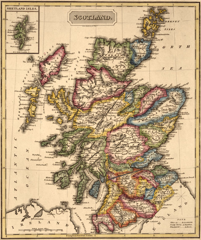 Scotland 1817 Fielding Lucas Historic Map Reprint