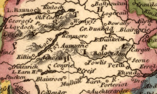 Scotland 1817 Fielding Lucas Historic Map detail