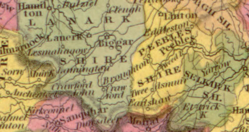Scotland 1849 Mitchell Historic Map detail