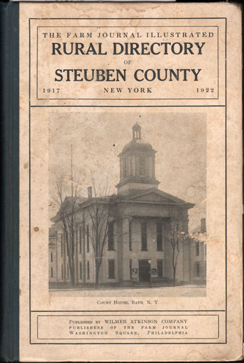 Steuben County, New York 1917-1922 Rural Directory Bath, NY