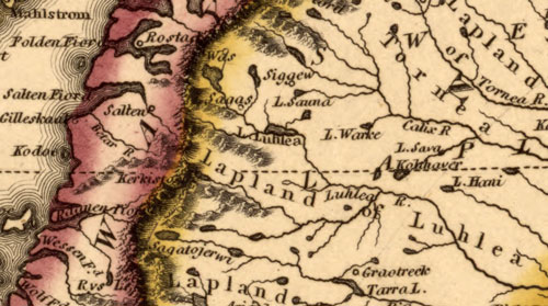 Sweden and Norway 1817 Fielding Lucas Historic Map detail