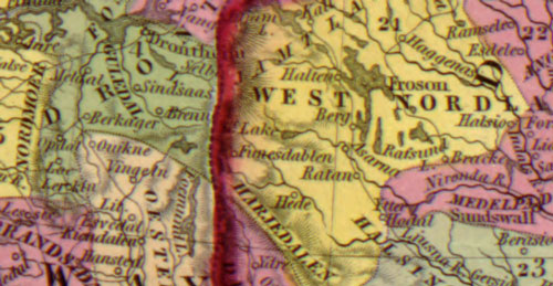 Sweden and Norway 1849 Mitchell Historic Map detail