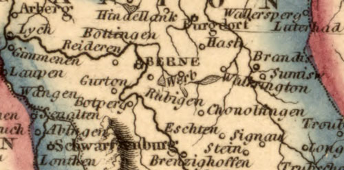Switzerland 1817 Fielding Lucas Historic Map detail