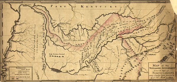 Tennessee State 1795 John Reid Historic Map Reprint