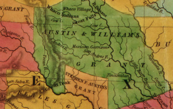 Texas State 1835 Mitchell, Historic Map Reprint, detail