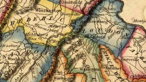 Virginia State 1817 Fielding Lucas Historic Map detail