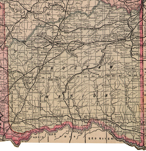 Choctaw Nation Indian Territory 1903-1905 Map Reprint